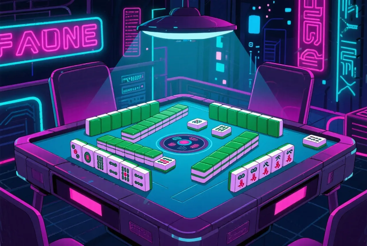 欢乐麻将平台插画